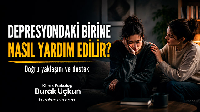 Depresyondaki birine nasıl yardım edilir sorusunu anlatan destek ve empati temalı görsel