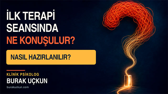 İlk terapi seansında ne konuşulur ve nasıl hazırlanılır başlıklı, düğümlü soru işaretinin aydınlık bir kapıya dönüştüğü görsel