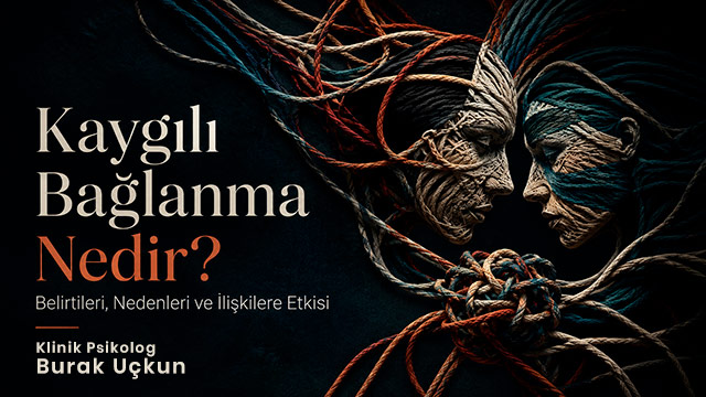 İplerden oluşan iki yüz ve aralarındaki düğüm, kaygılı bağlanmadaki yakınlık ihtiyacını ve duygusal karmaşayı simgeliyor.