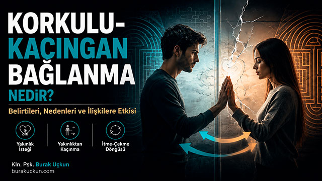 Korkulu kaçıngan bağlanmada yakınlık isteği ile yakınlıktan kaçınma döngüsünü simgeleyen çift